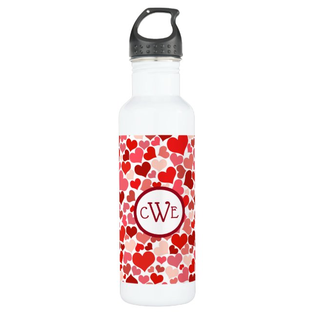 Hearts Forever Stainless Steel Water Bottle (Front)