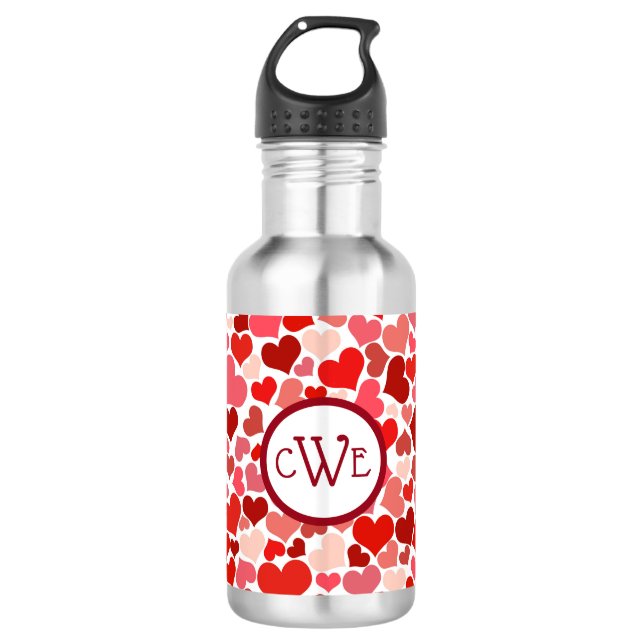 Hearts Forever Stainless Steel Water Bottle (Front)