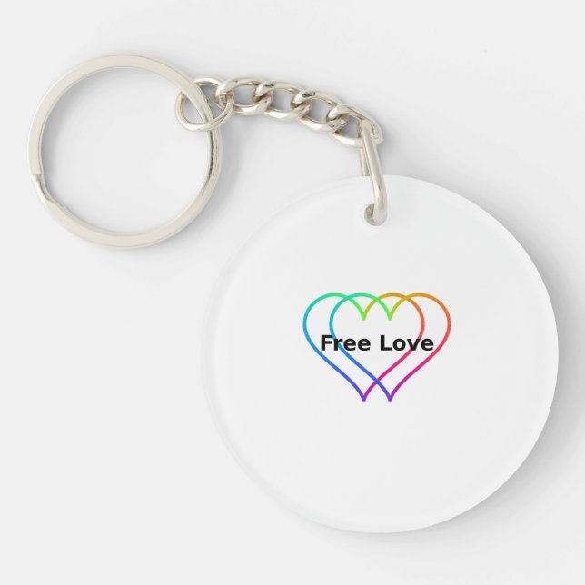 Hearts Free Love Gifts Keychain (Front)