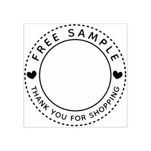 Hearts Free Sample Thank You For Shopping Rubber Stamp
