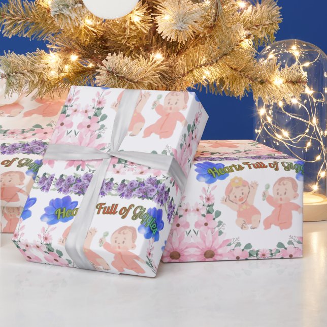Hearts full of Giggles Wrapping Paper (Holidays)