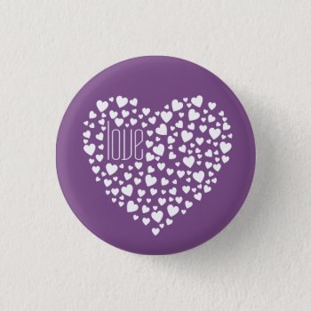 Hearts Full Of Hearts Love White Button by arrayforaccessories at Zazzle