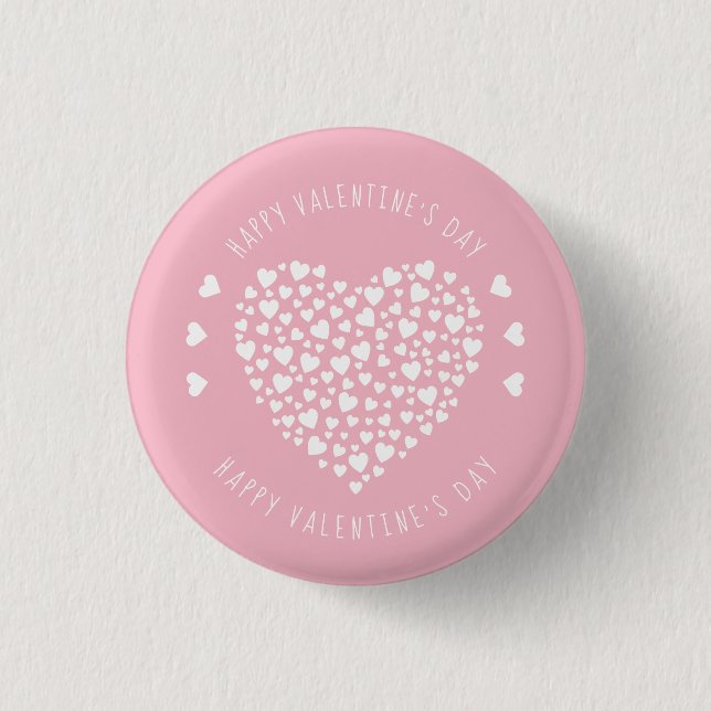 Hearts Full of Hearts Valentine's Day Pinback Button (Front)