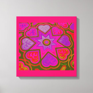 'Hearts Full of Love' Panel Print (Brights) (Pink)