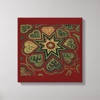 'Hearts Full of Love' Panel (Rustics) (Burgundy) Canvas Print