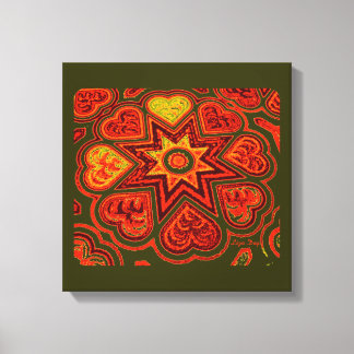 'Hearts Full of Love' Panel (Rustics)(Orange) Canvas Print