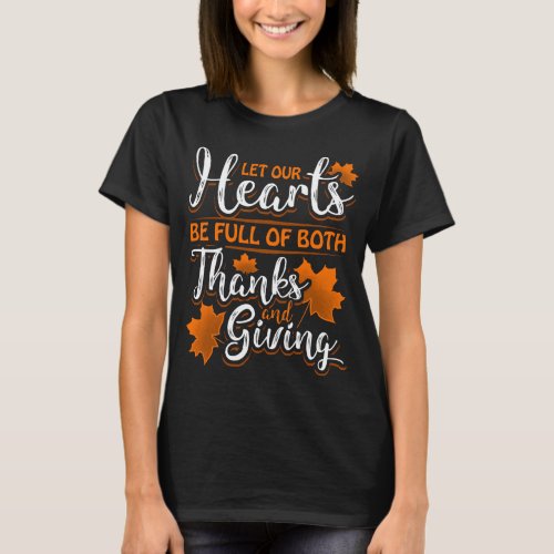 Hearts Full of Thanks Thanksgiving Long Sleeve T_Shirt