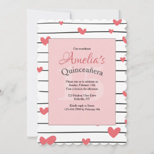 Hearts Galore Quinceañera Invitation