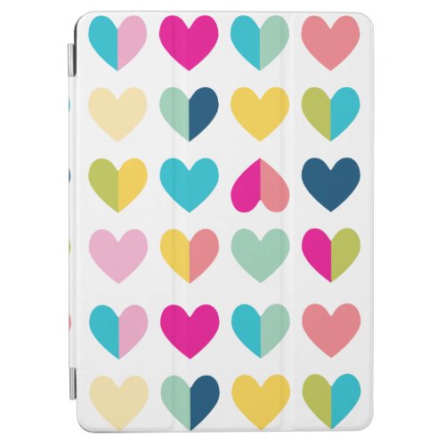 HEARTS geometric pattern colorful modern rainbow iPad Air Cover