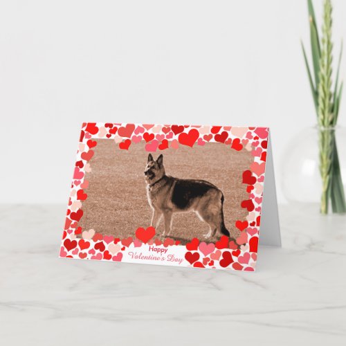Hearts German Shepherd Valentines Day Photo Card