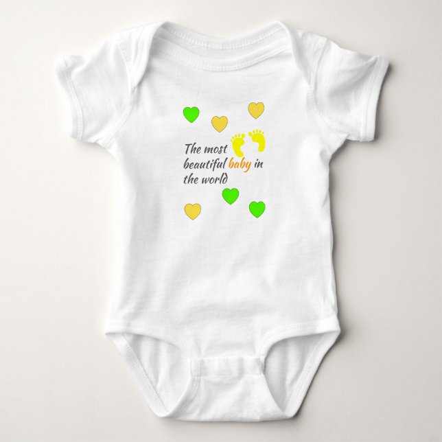 Hearts Gift: The Most Beautiful Baby in the World Bodysuit (Front)