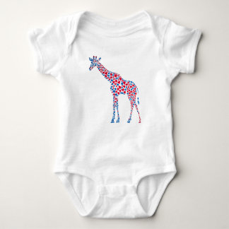 Hearts Giraffe Baby One-Piece Bodysuit