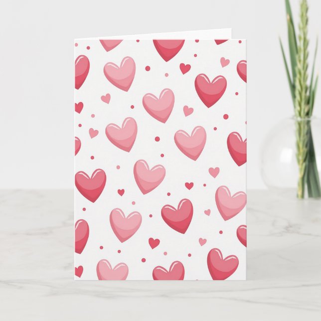 Hearts Glitter Texture Love Card (Front)