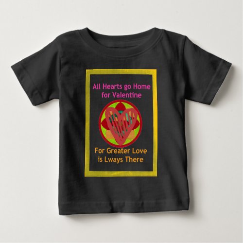 Hearts go home for valentine baby T_Shirt