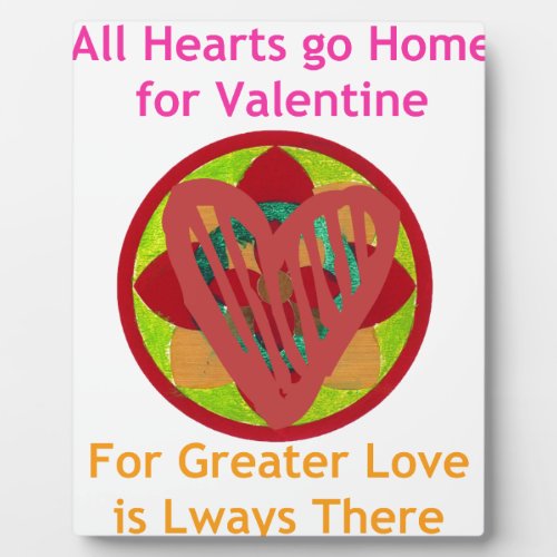 Hearts go home for valentine plaque