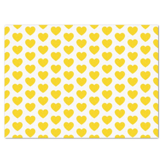 yellow hearts tissue paper