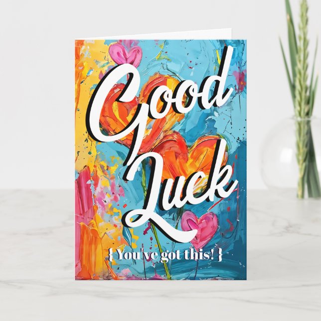 hearts: Good Luck You've Got This! exam Card (Front)