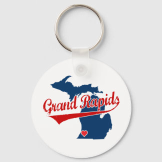 Hearts Grand Rapids Michigan Keychain