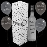 Hearts - Gray to Black on White Wine Box<br><div class="desc">Hearts in various shades of black and gray on a white background. Other colorways available.</div>