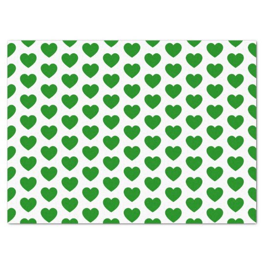 green hearts tissue paper