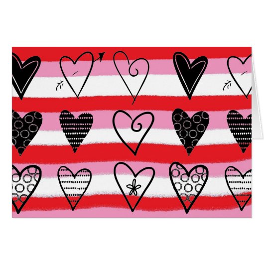 Hearts Greeting Card (Front Horizontal)