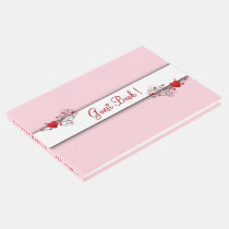 Hearts Guest Book pink
