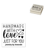 Handmade with love Custom Rubber Stamp