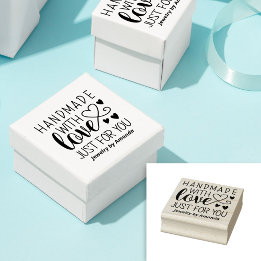 Hearts Handmade With Love Just For You Rubber Stamp