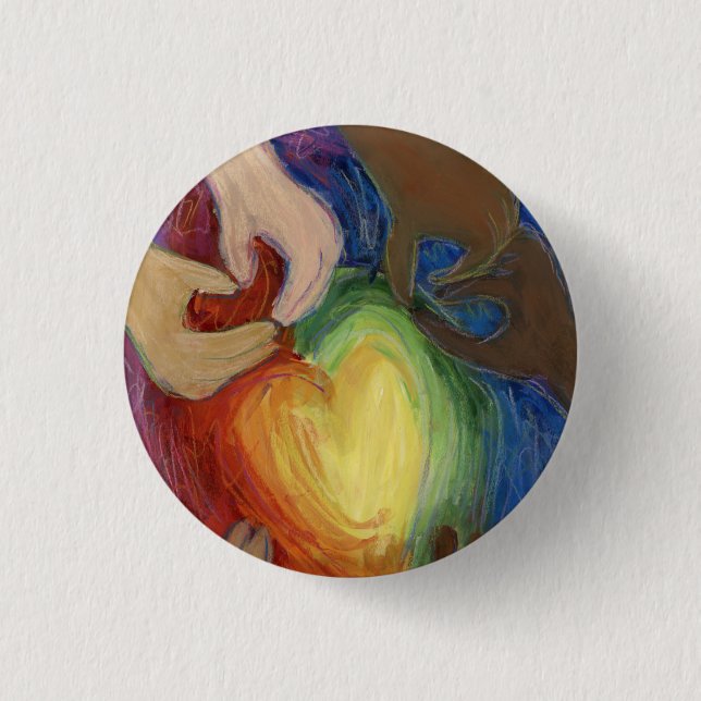 Hearts & Hands Diversity Hearts DEl Pin or Buttons (Front)