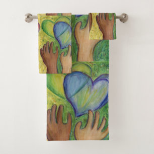Hearts & Hands Diversity Love Art Towel