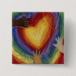 Hearts &amp; Hands Diversity Love Lapel Pin Buttons