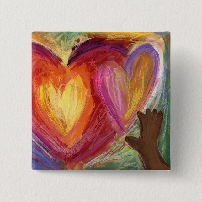 Hearts & Hands Diversity Love Lapel Pin Buttons (Front)
