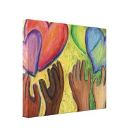 Hearts & Hands Diversity Painting Canvas Art Print
