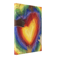 Hearts & Hands Diversity Painting Canvas Art Print