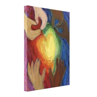 Hearts & Hands Diversity Painting Canvas Art Print