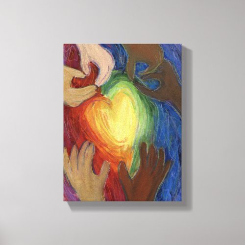 Hearts  Hands Diversity Painting Canvas Art Print