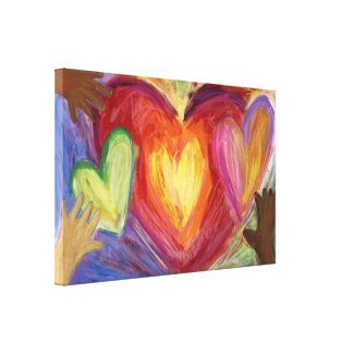 Hearts & Hands Diversity Painting Canvas Art Print