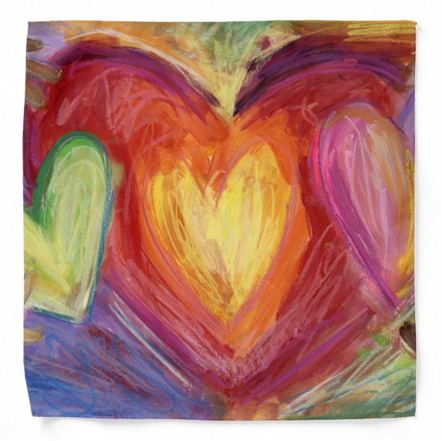 Hearts & Hands Love Diversity Art Custom Bandanas (Front)