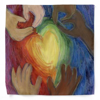 Hearts & Hands Love Diversity Art Custom Bandanas