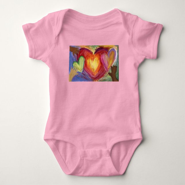 Hearts & Hands Love Diversity Art Custom Bodysuit (Front)
