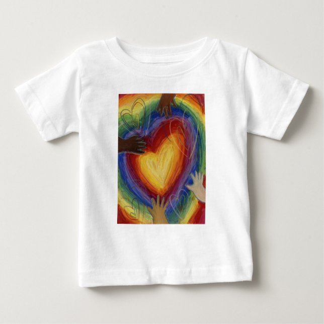 Hearts & Hands Love Diversity Art Custom Shirt (Front)