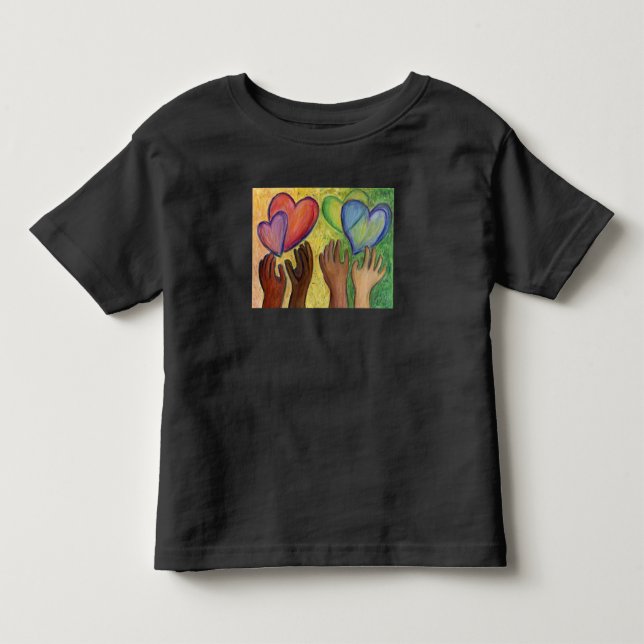 Hearts & Hands Love Diversity Art Custom Shirts (Front)