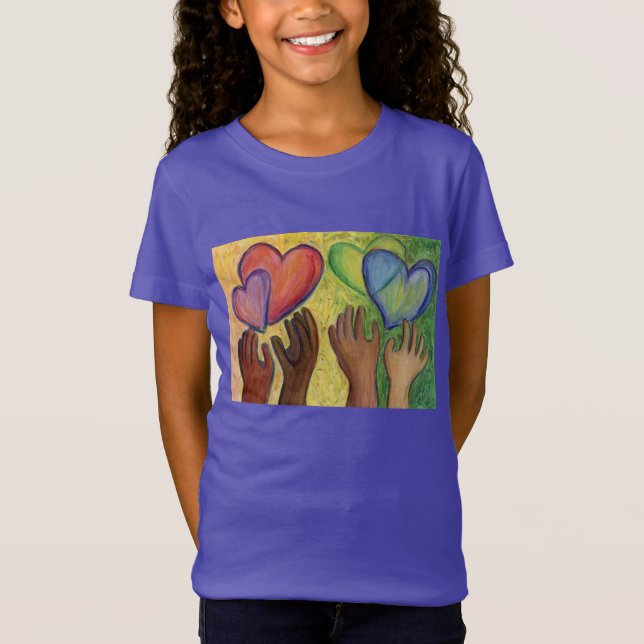 Hearts & Hands Love Diversity Art Custom Shirts (Front)