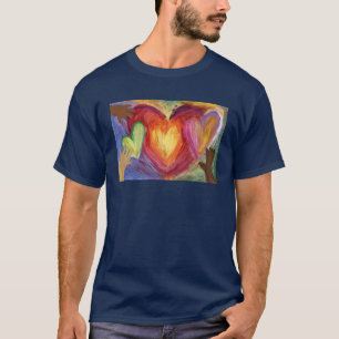 Hearts & Hands Love Diversity Art Custom T-Shirt