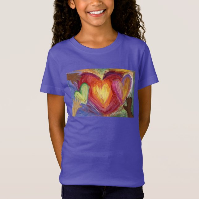 Hearts & Hands Love Diversity Art Custom T-Shirt (Front)