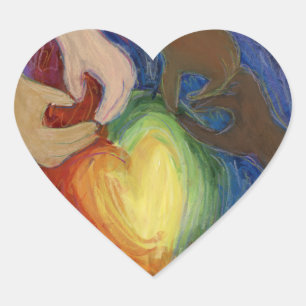 Hearts & Hands Love Diversity Art Decal Stickers