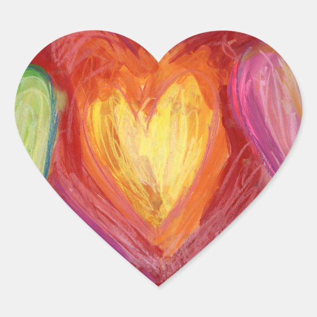 Hearts & Hands Love Diversity Art Decal Stickers (Front)