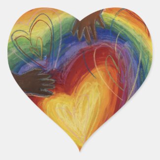 Hearts & Hands Love Diversity Art Decal Stickers