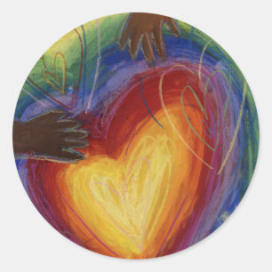 Hearts & Hands Love Diversity Art Decal Stickers