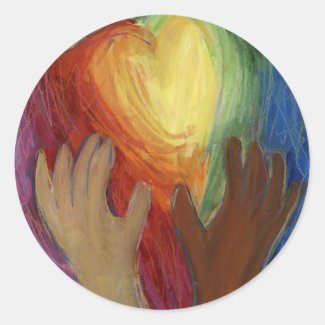 Hearts & Hands Love Diversity Art Decal Stickers